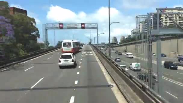 Een Hyperlapse Van Reis Naar Sydney Havenbrug Gefilmd Vanaf Een — Stockvideo