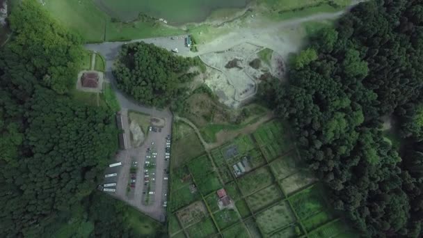 Aerial Drone Wysoko Nad Ogrodem Logoa Das Furnas Wyspie Sao — Wideo stockowe