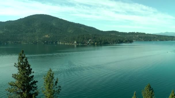 Vue Vers Bas Depuis Une Montagne Lac Hayden Idaho Journée — Video