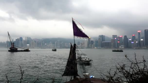 从香港九龙一侧的观景 — 图库视频影像