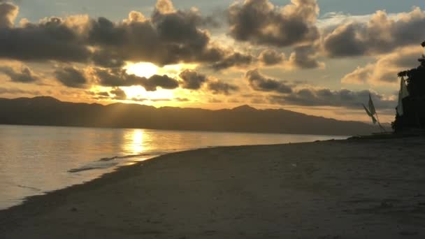 Relaxing Sunset Scene Beach — Stock Video