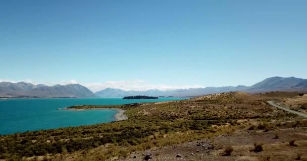 Yeni Zelanda Tekapo Gölü Nün Inanılmaz Renkli Havası — Stok video