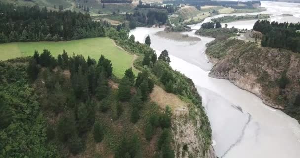 Aerial Rakaia Gorge New Zealand — Stock Video