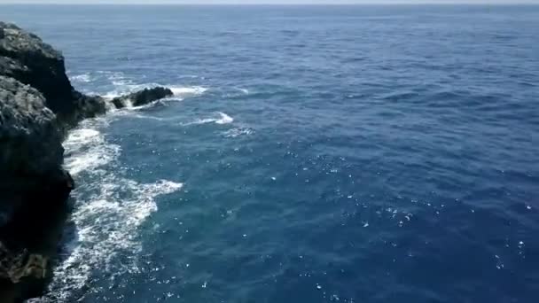 Capri Adası Talya Deniz Feneri Kayalık Kıyı — Stok video