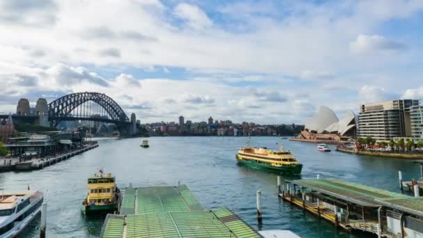 Zeitraffer Des Sydney Harbour Australien Einschließlich Sydney Opera House Circular — Stockvideo