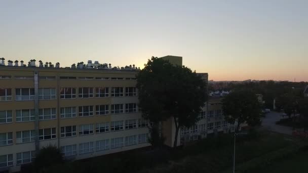 Coucher Soleil Dessus Ancienne Pharmacie Avec Vue Sur Ville Enregistré — Video