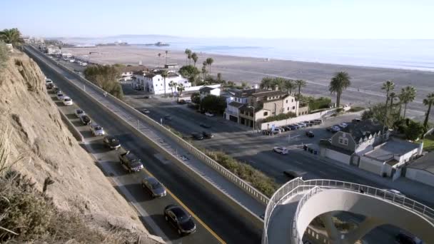 Verkehr Zeitraffer Santa Monica Pier Pacific Park Los Angeles Nordamerika — Stockvideo