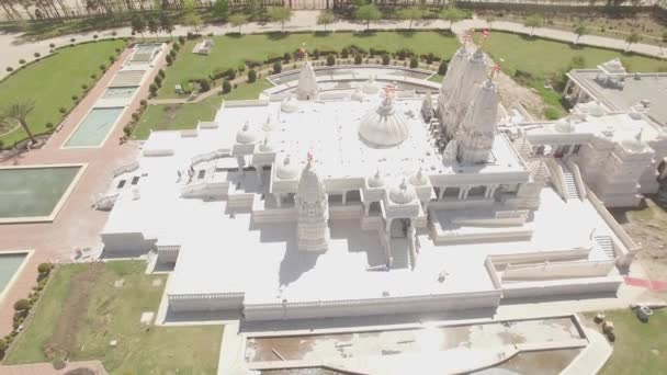 Obearbetad Video Hinduiskt Tempel Houston Baps Shri Swaminarayan Mandir — Stockvideo