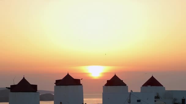 Západ Slunce Řeckém Ostrově Astypalaia — Stock video