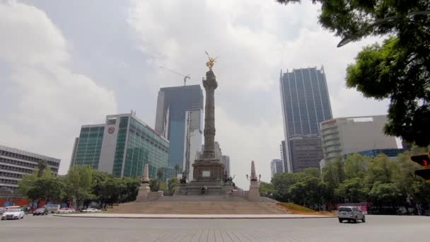 Het Angel Independence Monument Reforma Avenue Mexico Stad Het Meest — Stockvideo