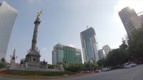 Monument Ange Indépendance Sur Avenue Reforma Mexico Est Emblème Emblématique — Video