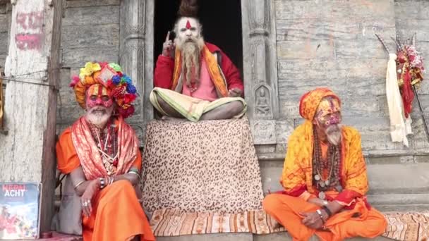 World Heritage Sites Pashupatinath Tempels Sainta — Stockvideo