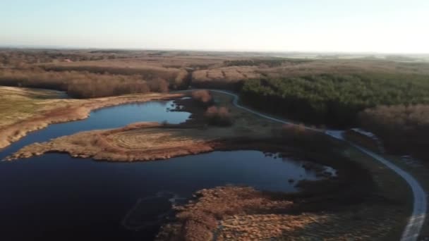 Drone Toma Agua Congelada Invierno — Vídeo de stock