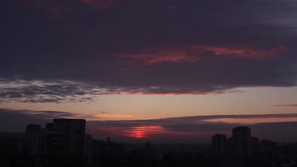 Схід Сонця Над Містом — стокове відео