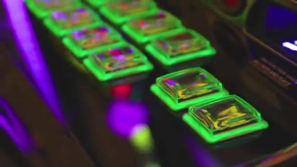 Vegas Casino Slot Machines Lighting — Stock Video