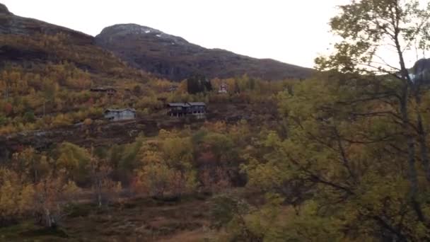 Krásná Norská Krajina Krajina Norsko Pohybující Autobus — Stock video