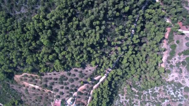 Imágenes Aéreas Una Montaña Argolis Grecia Vista Del Golfo Sarónico — Vídeo de stock