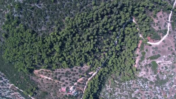 Aerial Footage Mountain Argolis Greece View Saronic Gulf Reveal Shot — Stock Video