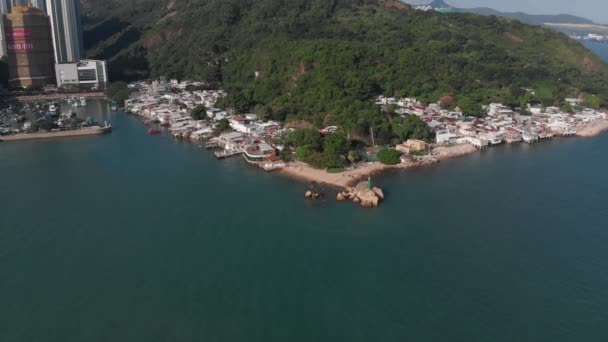 Drone Imagens Aéreas Hong Kong Lei Mun Que Uma Pequena — Vídeo de Stock