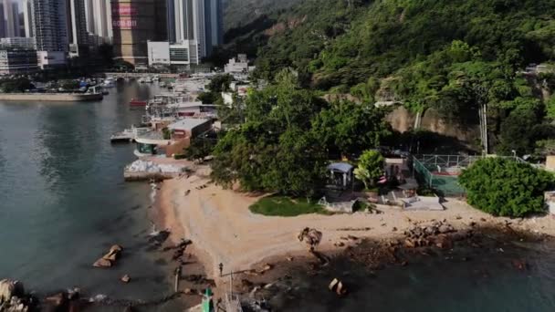 Drone Riprese Aeree Hong Kong Lei Mun Che Una Piccola — Video Stock