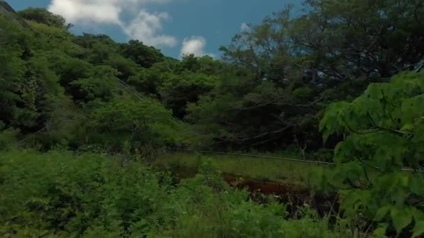 Tiro Piscina Velho Abandonado Resort Assombrado Nas Montanhas Onde Aparentemente — Vídeo de Stock