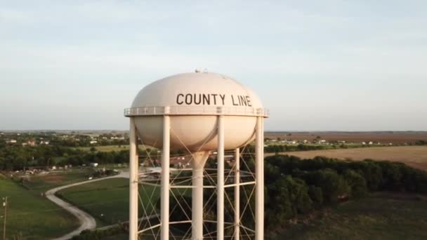 County Line Wasserturm Kyle Texas Kyle Texas Ist Eine Wachsende — Stockvideo