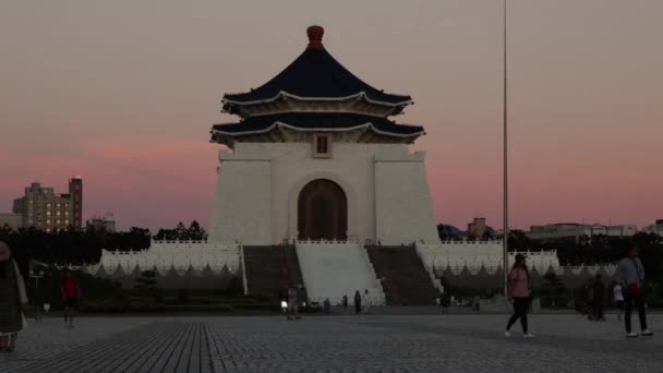 Zachód Słońca Timelapse Chiang Kai Shek Memorial Hall — Wideo stockowe
