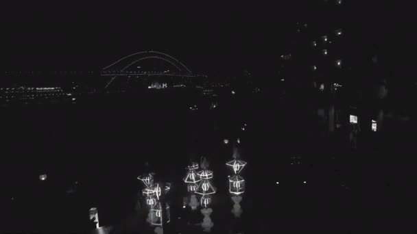 Ascensor Cristal Cahill Expressway Durante Festival Luces Vívidas Sydney Australia — Vídeos de Stock