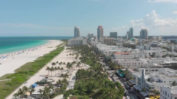 Ocean Drive Florida Miami Заднем Плане — стоковое видео