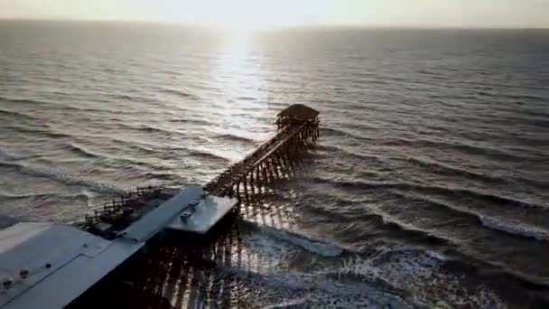 Hyperlapse Runt Fiskebrygga Till Höger Kusten Florida — Stockvideo