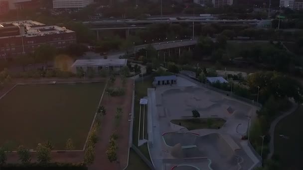 Dronebilde Sentrum Houston – stockvideo