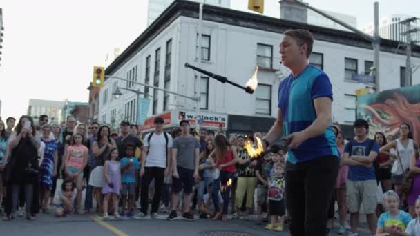 Filmisk Jonglering Slow Motion Ottawa Festival – Stock-video