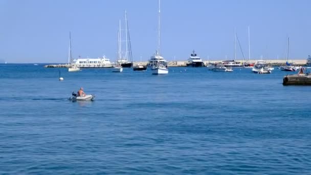 Barco Mar Santa Margherita Ligure — Vídeos de Stock