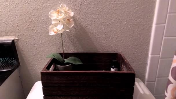 马桶槽上的装饰 — 图库视频影像