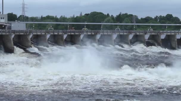 Zapory Wodne Elektrownia Wodospadowa Chaudiere Rzeka Ottawa — Wideo stockowe