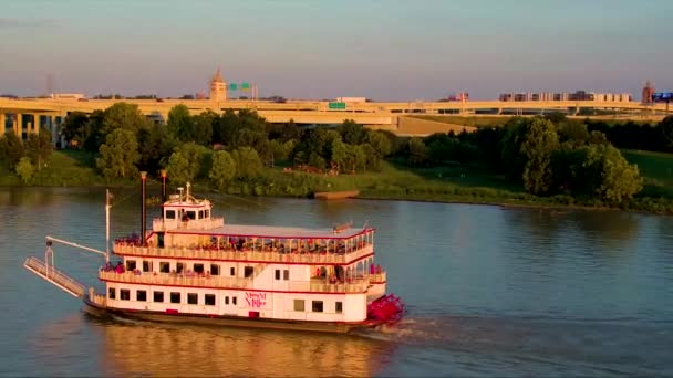 Mary Miller Perahu Uap Bergerak Atas Sungai — Stok Video