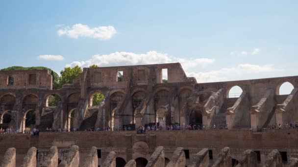 Timelapse Colosseum Met Drukke Mensen Drukte Rome Italië — Stockvideo