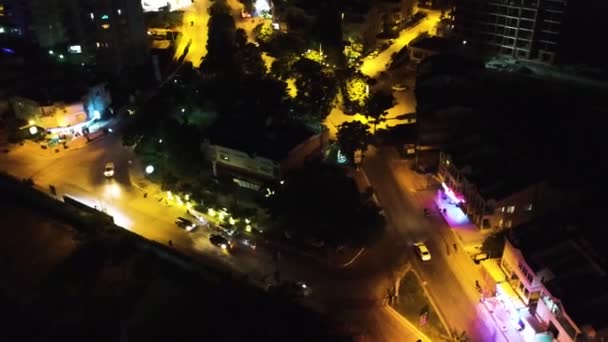 Paisaje Nocturno Desde Techo Antalya — Vídeos de Stock