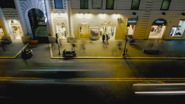 Rome Timelapse Nuit Avec Une Faible Vitesse Obturation — Video