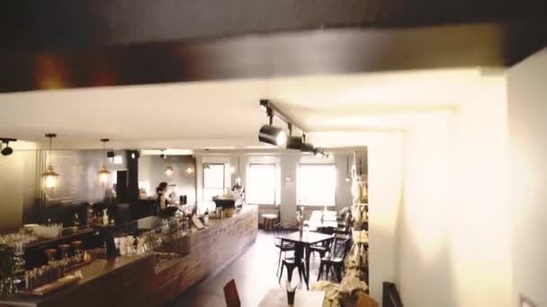 Questa Una Bella Caffetteria Moderna Con Arrosto House — Video Stock