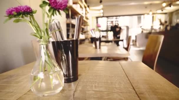 Questa Una Bella Caffetteria Moderna Con Arrosto House — Video Stock