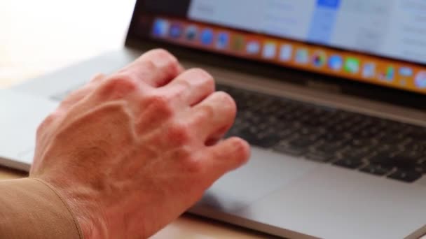 Girişimci Apple Macbook Pro Sundaki Google Analiz Verilerini Kontrol Ediyor — Stok video