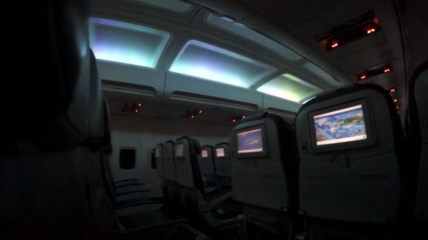 Όμορφα Σχεδιασμένα Βόρεια Φώτα Στο Αεροπλάνο Icelandair Hekla Aurora 2014 — Αρχείο Βίντεο