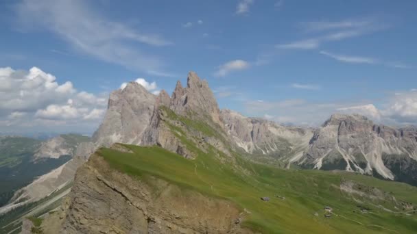 Dagverloop Van Het Dolemietgebergte Seceda Zuid Tirol Ortisei Italië — Stockvideo