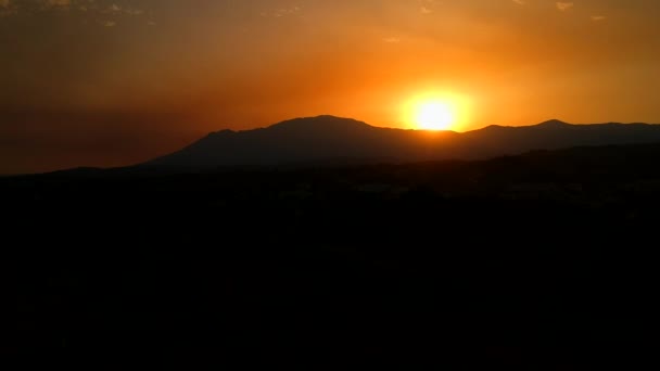 Nyári Naplemente Dél Spanyolországban Gyönyörű Tájképek Nap Megy Hegyeken Dél — Stock videók