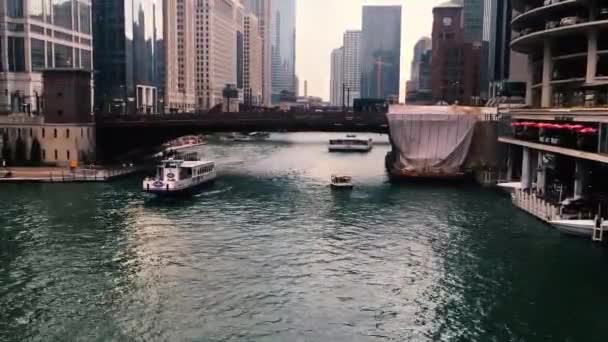 Día Calma Río Chicago — Vídeos de Stock