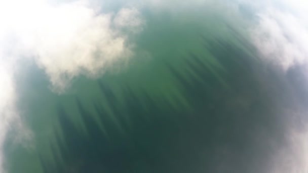 Una Vista Aérea Niebla Mañana Sobre Agua Del Océano — Vídeos de Stock
