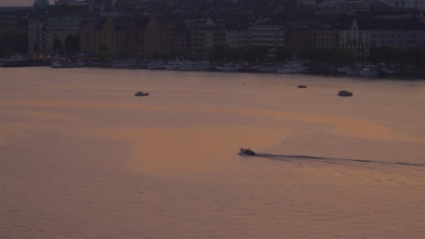 Côte Stockholm Pendant Coucher Soleil Glorieux — Video