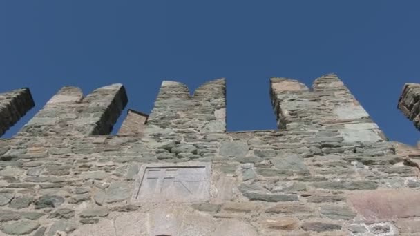 Porten Till Ett Slott Aostadalen — Stockvideo