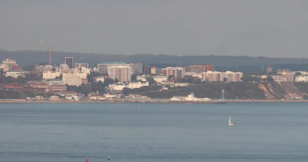 Muelle Bournemouth Desde Isla Purbecks — Vídeos de Stock